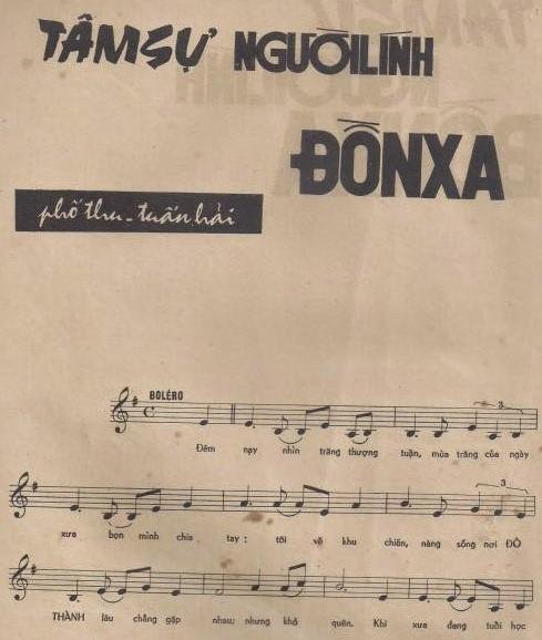 Sheet nhạc Tâm Sự Người Lính Đồn Xa